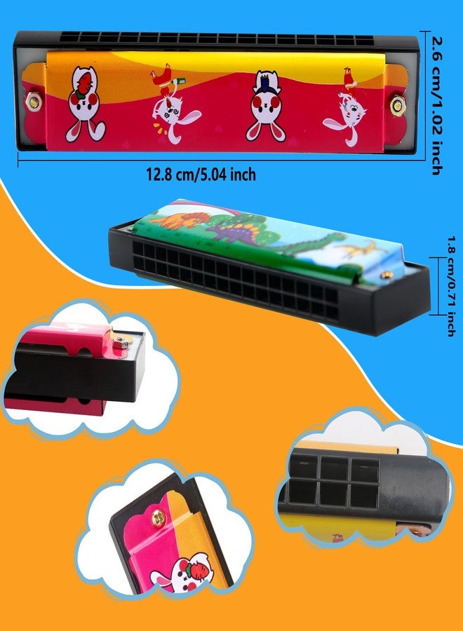 Restroma 30 Pack Harmonica Toy Cartoon Harmonica with Double Row of 16 Holes Musical Instrument Toy for Toddler Kids Adult Beginners' Musical Instrument Toy Gift, Random Color - Image 2